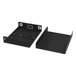 Gabinete Metálico para DVR/NVR / Acero Calibre 20 / Tapa Superior Desmontable / Doble Ventanilla Frontal / Chapa de Seguridad con Llave / Fijación Escritorio o Pared