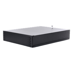 Gabinete Metálico para DVR/NVR / Acero Calibre 20 / Tapa Superior Desmontable / Doble Ventanilla Frontal / Chapa de Seguridad con Llave / Fijación Escritorio o Pared
