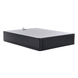 Gabinete Metálico para DVR/NVR / Acero Calibre 20 / Tapa Superior Desmontable / Doble Ventanilla Frontal / Chapa de Seguridad con Llave / Fijación Escritorio o Pared