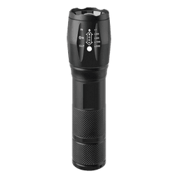 Linterna LED Táctica / 800 Lúmenes / IPX4 / Zoom Ajustable / Doble Alimentación / Aluminio