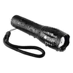 Linterna LED Táctica / 800 Lúmenes / IPX4 / Zoom Ajustable / Doble Alimentación / Aluminio