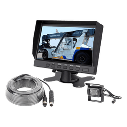 Sistema de Cámara de Reversa Alámbrico / Monitor LCD 7 Pulgadas Full HD / Cámara IR CMOS 18 LEDs / Ángulo de Visión 120° / IP69K / 12/24 VCC / Cable 20 m (65.6 ft)