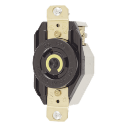 Receptáculo Industrial de Media Vuelta / 20 A / 125 V CA / 2 Polos 3 Hilos / NEMA L5-20R / 3.28" x 1.70" x 1.31" (83.3 x 43.2 x 33.3 mm)