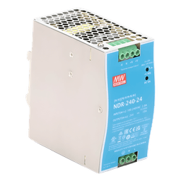 Fuente de Poder Industrial / Riel DIN / 240W / 24Vcc / 10A / Entrada 90-264Vca / Eficiencia 88.5% / Sin Ventilador