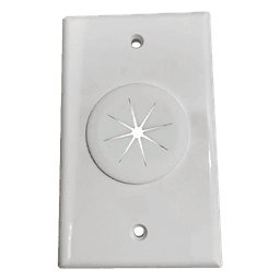 Placa de Pared / Orificio con Grommet / Montaje Vertical / ABS Blanco
