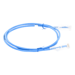 Cable de Parcheo Slim UTP / Cat6A / 1 Metro (3.28 Pies) / 28 AWG / Azul