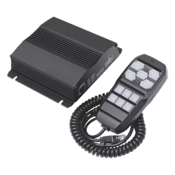 Sirena Vehicular / 100W / Multivoltaje 12~24 VCD / 22 Ciclos de Tono / 4 Salidas Auxiliares / Megafonía y Radio Integradas