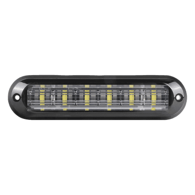 Luz Auxiliar Ultra Brillante / IP67 / 6 LEDs 3W / 12 Patrones / ECE R65 / SAE J595 / 142.6x36x14 mm / 5.6x1.4x0.6 in