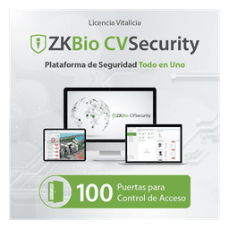 Licencia de Software / Gestión de 100 Puertas / Control de Acceso / Compatible con InBio Pro y Biométricos ZKTeco