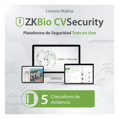 Licencia de Software / Administración de 5 Dispositivos / Tiempo y Asistencia / Control de Acceso / Paneles InBio e InBioPro