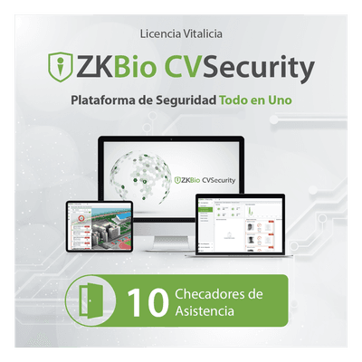 Licencia de software / Vitalicia / 10 dispositivos / Tiempo y asistencia / Paneles InbioPro-Inbio-APX / Biométricos Green Label