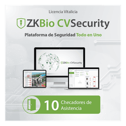 Licencia de software / Vitalicia / 10 dispositivos / Tiempo y asistencia / Paneles InbioPro-Inbio-APX / Biométricos Green Label