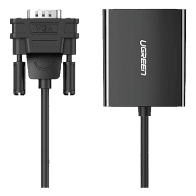 Adaptador VGA a HDMI / 1080P@60Hz / Audio 3.5mm / USB-C 5V / Cable 15cm (5.91 pulgadas) / 28AWG