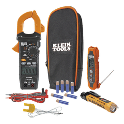 Kit Prueba HVAC / Multímetro Gancho TRMS / Termómetro Dual IR -40 a 300 °C / Detector NCVT 12-1000V CA / Ciclo Servicio / Linterna
