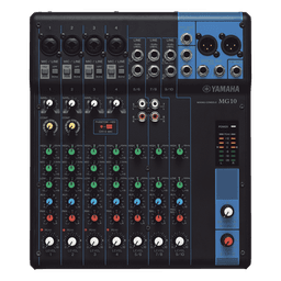 Mesa de Mezclas Analógica / 10 Canales / 4 Entradas de Micrófono / 3 Entradas de Línea Estéreo / Phantom Power / Bus Estéreo con 1 Envío Auxiliar
