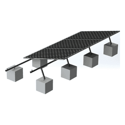 Kit de Montaje Fotovoltaico / 4 Módulos 30-35 mm / Riel No.8 / Viento 136 km/h (84.5 mph) / Inclinación 20° a 45° / Longitud 5400 mm (17.7 ft)