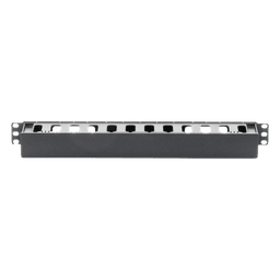 Organizador de Cables Horizontal / 1U / Rack 19" / Plástico ABS Resistente / Pintura Electrostática Negra
