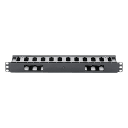 Organizador de Cables Horizontal / 1U / Rack 19" / Plástico ABS Resistente / Pintura Electrostática Negra