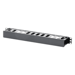 Organizador de Cables Horizontal / 1U / Rack 19" / Plástico ABS Resistente / Pintura Electrostática Negra