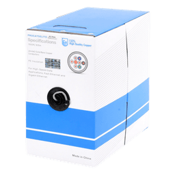 Bobina de Cable / Cat5e / 24 AWG / 305 m (1000 ft) / UL / Gris / Interior / PoE / Videovigilancia