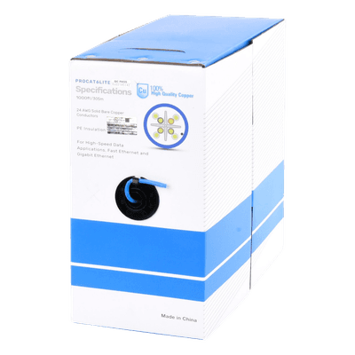 Bobina de Cable Cat6 / 305 m (1000 ft) / 24 AWG / CM / 250 MHz / UTP / Azul