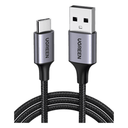 Cable USB-A a USB-C / 1 Metro (3.28 Pies) / 480 Mbps / Carga Rápida 18W / QC 4.0/3.0/2.0 / Nylon Trenzado / Aluminio