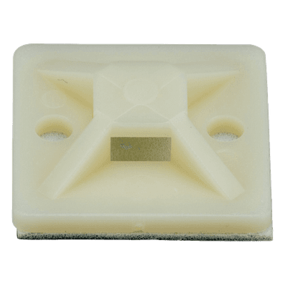 Montaje Adhesivo para Bridas / 25 x 25 mm (0.98 x 0.98 in) / Nylon 6.6 V-2 / 4 Vías / Interior y Exterior / Paquete 100 pz