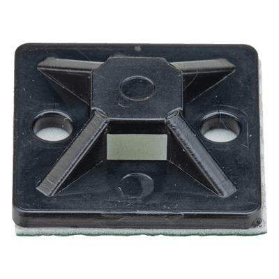 Montaje Adhesivo para Bridas / 4 Vías / 25 x 25 mm (0.98 x 0.98 in) / Nylon 6.6 V-2 / Interior y Exterior / Paquete 100 pz