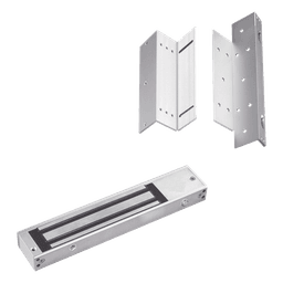 Kit de Control de Acceso / Chapa Magnética 280 kg (600 lbs) / Brackets Ajustables L y Z / LED Indicador de Estado / Aluminio Reforzado