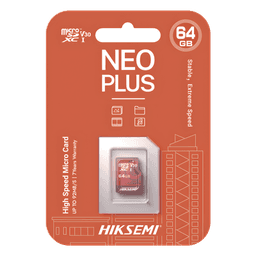Tarjeta MicroSD / 64 GB / Lectura 95 MB/s / Escritura 40 MB/s / Clase 10 U3 / Grabación 4K / Videovigilancia 24/7