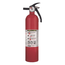 Extintor desechable / Polvo químico seco multipropósito / 2.5 lb / Clase A-B-C / UL 1-A:10-B:C / Soporte de correa plástico