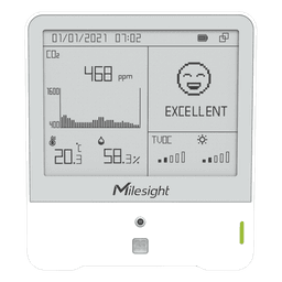 Monitor Ambiental IAQ / 9 Sensores CO2-TVOC / Display E-Ink 4.2 Pulgadas / LoRaWAN / Certificación WELL / Detección de Presencia