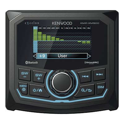 Estéreo Marino / Pantalla 2.7 Pulgadas / Bluetooth Acceso Directo / IP66 Sumergible / 3 Salidas Previa 4.0 V / USB Frontal + Auxiliar