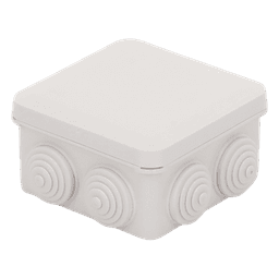 Caja de Derivación Estanca / 7 Glándulas de Goma / IP55 / 89 x 89 x 50 mm / -40 a 120°C / Protección EMI
