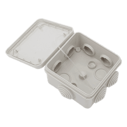 Caja de Derivación Estanca / 7 Glándulas de Goma / IP55 / 89 x 89 x 50 mm / -40 a 120°C / Protección EMI