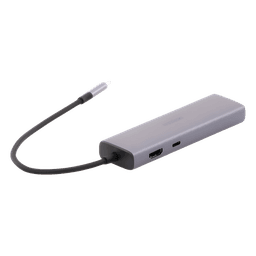 Hub USB-C 6 en 1 / 3 Puertos USB-A 3.0 (5 Gbps) / HDMI 4K@30Hz / PD 100W / Gigabit Ethernet / Aluminio