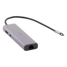 Hub USB-C 6 en 1 / 3 Puertos USB-A 3.0 (5 Gbps) / HDMI 4K@30Hz / PD 100W / Gigabit Ethernet / Aluminio