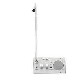 Sistema de Intercomunicación de Ventanilla / Audio Bidireccional / Captación 50 cm / Micrófono Dual Interior y Exterior / Carcasa de Aluminio Espacial / 12V / 2W