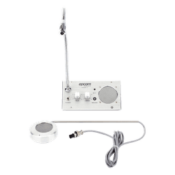 Sistema de Intercomunicación de Ventanilla / Audio Bidireccional / Captación 50 cm / Micrófono Dual Interior y Exterior / Carcasa de Aluminio Espacial / 12V / 2W