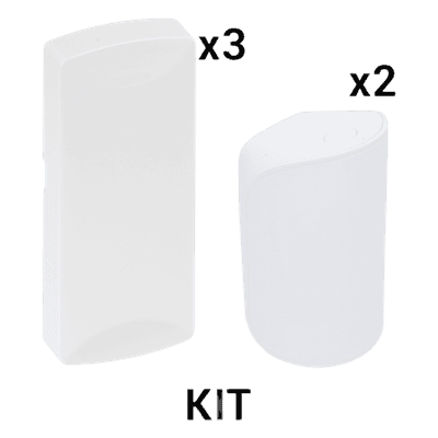 Kit Sensores Inalámbricos / 5 Dispositivos / Frecuencia 433 MHz / Inmunidad Mascotas 38 kg / Cobertura 12 m (39.4 ft) / Compatible DSC