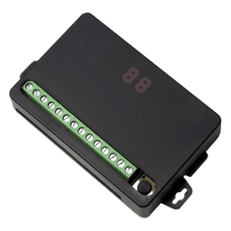 Receptor RF de 4 Canales / Alcance 80 m (262 ft) / Pulso Temporizado 0.5-99 s o 1-99 min / 315 MHz / 12-24 VDC