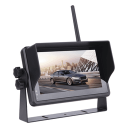 Sistema de Cámara de Reversa Inalámbrico / Monitor Táctil 7" 1024x600 / Transmisión 2.4 GHz / Alcance 200 m (656.2 ft) / IP69K / 12-24 VDC