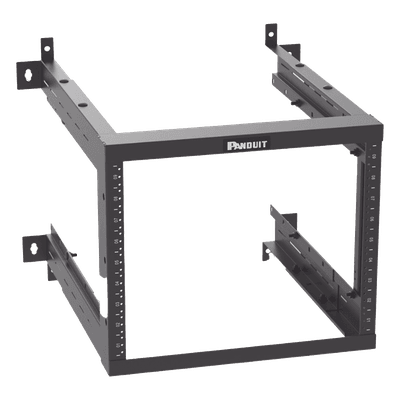Rack de Montaje en Pared / 19in / Profundidad Ajustable 18-25 in / 9 UR / Rieles Roscados #12-24 / Acero con Recubrimiento en Polvo