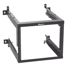 Rack de Montaje en Pared / 19in / Profundidad Ajustable 18-25 in / 9 UR / Rieles Roscados #12-24 / Acero con Recubrimiento en Polvo