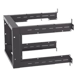 Rack de Montaje en Pared / 19in / Profundidad Ajustable 18-25 in / 9 UR / Rieles Roscados #12-24 / Acero con Recubrimiento en Polvo