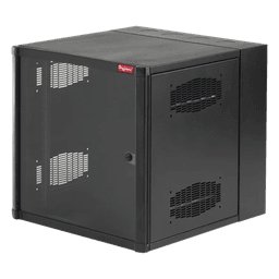 Gabinete de Pared para Rack / 12 UR / 19 Pulgadas / Puerta con Vidrio Templado / 600 mm (23.6 in) Ancho / Ventilación Cruzada / Negro