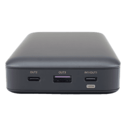 Power Bank / 20000mAh / 100W Max / 3 Salidas USB-C + USB-A / PD 3.0 / QC3.0 / Pantalla Inteligente / Carcasa Ignífuga / Gris