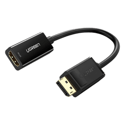 Convertidor DisplayPort a HDMI / 4K@30Hz / HDR / 3D / Cable 25 cm (0.82 ft) / Conectores Dorados / Chip IC Avanzado