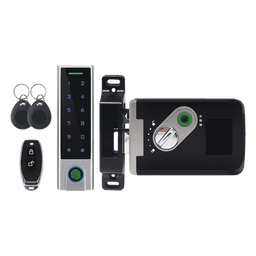 Kit de Cerradura Inteligente Inalámbrica / Teclado Metálico IP65 / 900 Usuarios Tarjeta/PIN / 100 Huellas / Alcance 30 m (98.4 ft) / 433 MHz