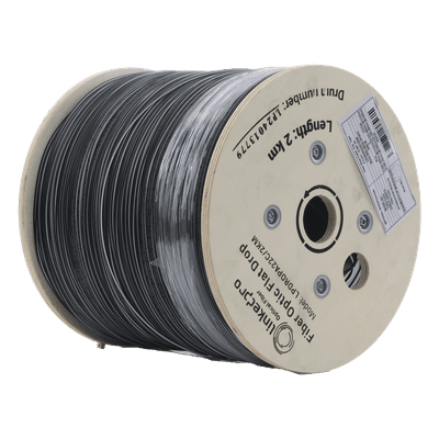 Carrete Fibra Óptica Drop / 2 km / G.657A2 / Bifibra Plana / LSZH / Dieléctrica / 2 Hilos / 6562 pies